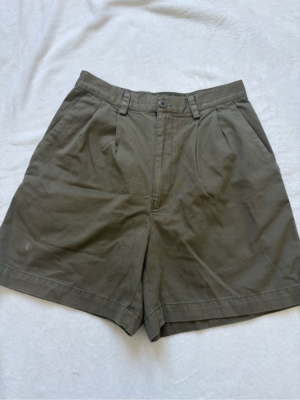GAP Olive Green High-Rise Pleated Women's Shorts